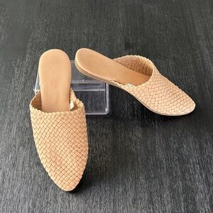 Women's Tan Woven Slip-On Mules